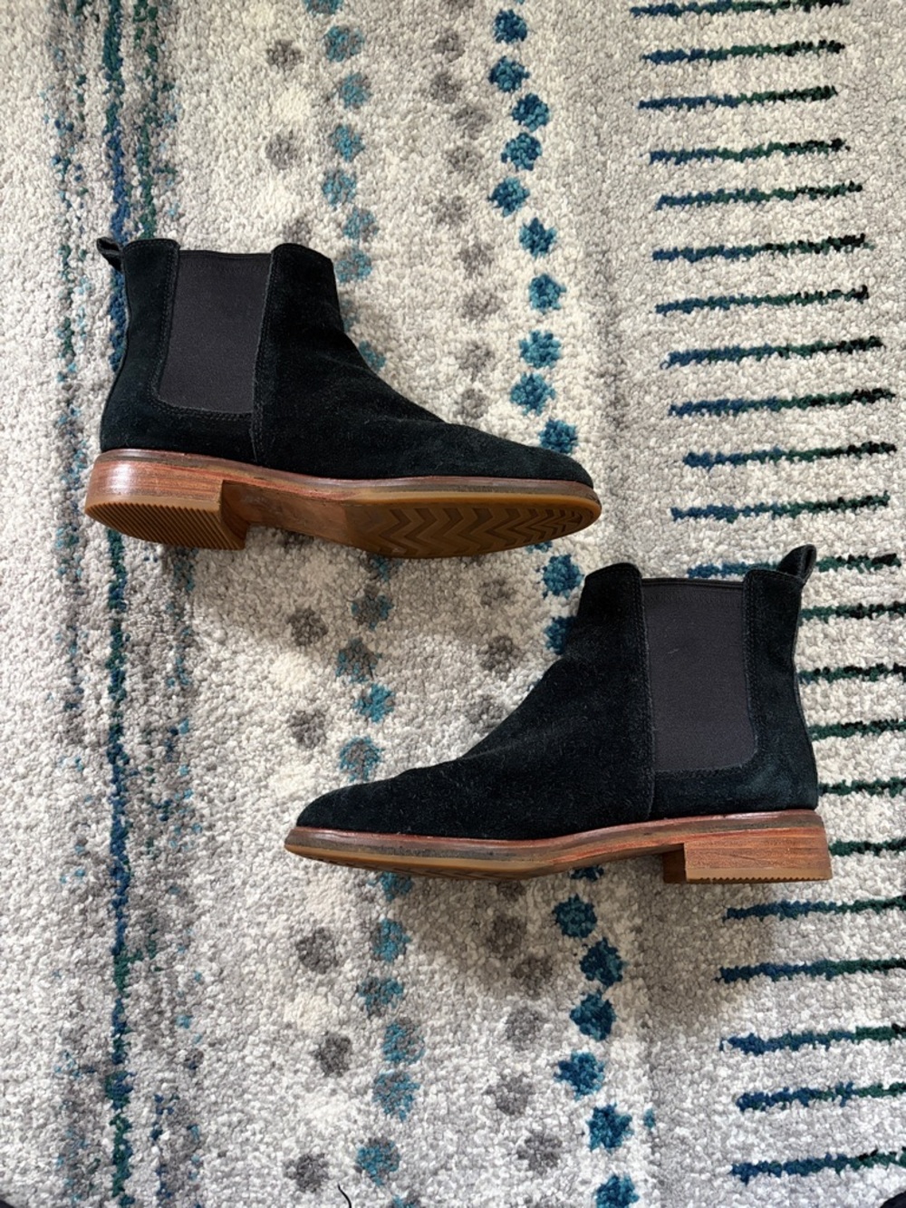 Clarks Black Suede Chelsea Boots - Classic Slip-On Style